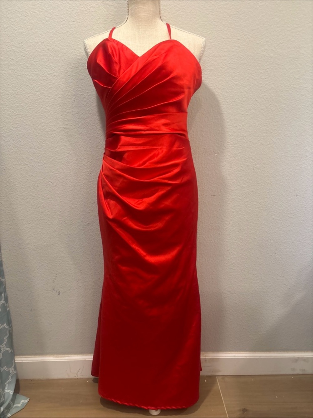 Ashley & Justin Bridesmaid Prom Red Gown Trumpet Mermaid Sz 6